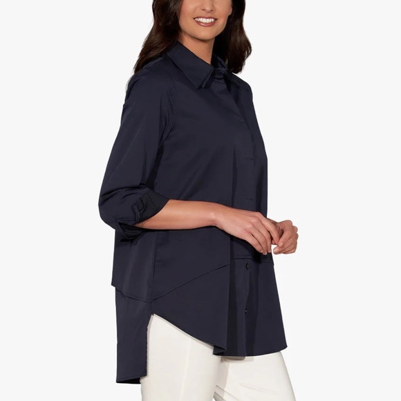 NWOT Stella Carakasi Twice As Nice Long Sleeve Button Down Shirt in Black Size S - Picture 3 of 12